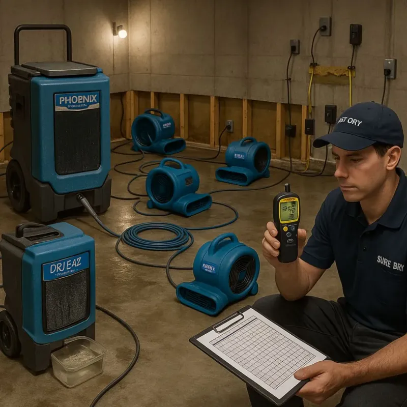 Structural Drying and Dehumidification process in Old Jefferson, LA